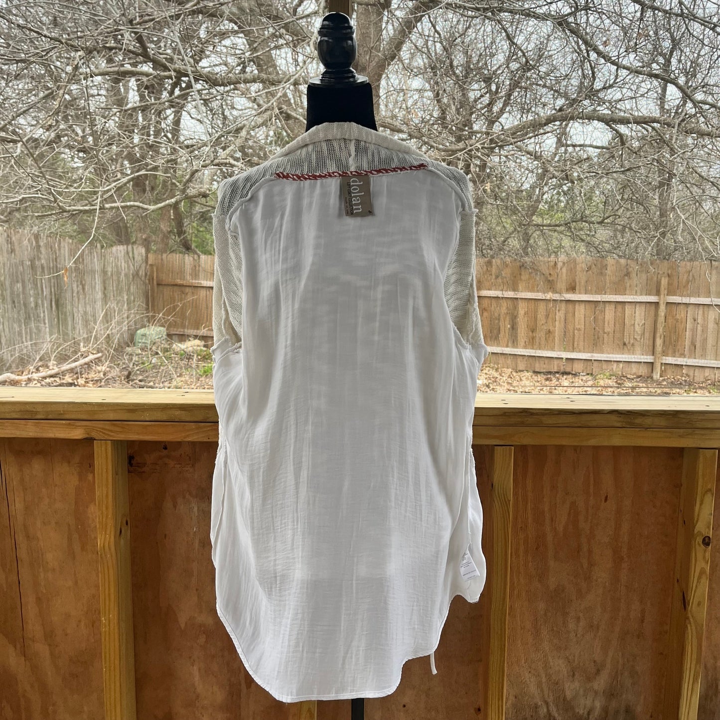 Anthropologie Dolan Contrast Anorak Cardigan Ivory Size M