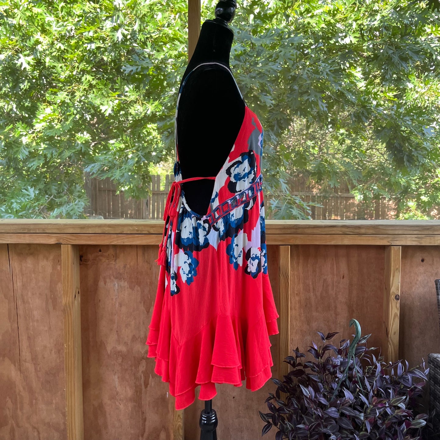 Free People Sweet Lucy Dress In Red Buckle Open Back Size L