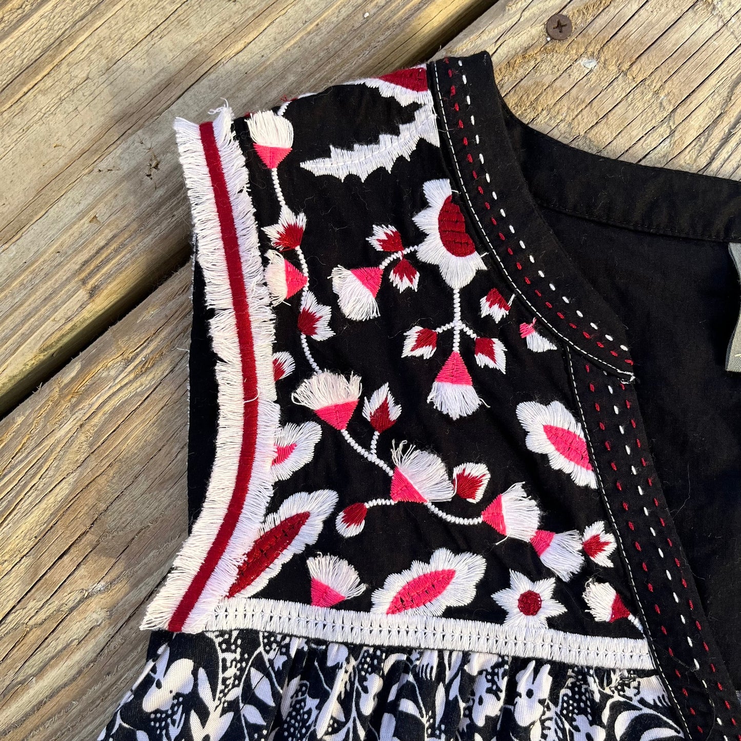 Anthropologie One September Austin Floral Embroidered Top Size S