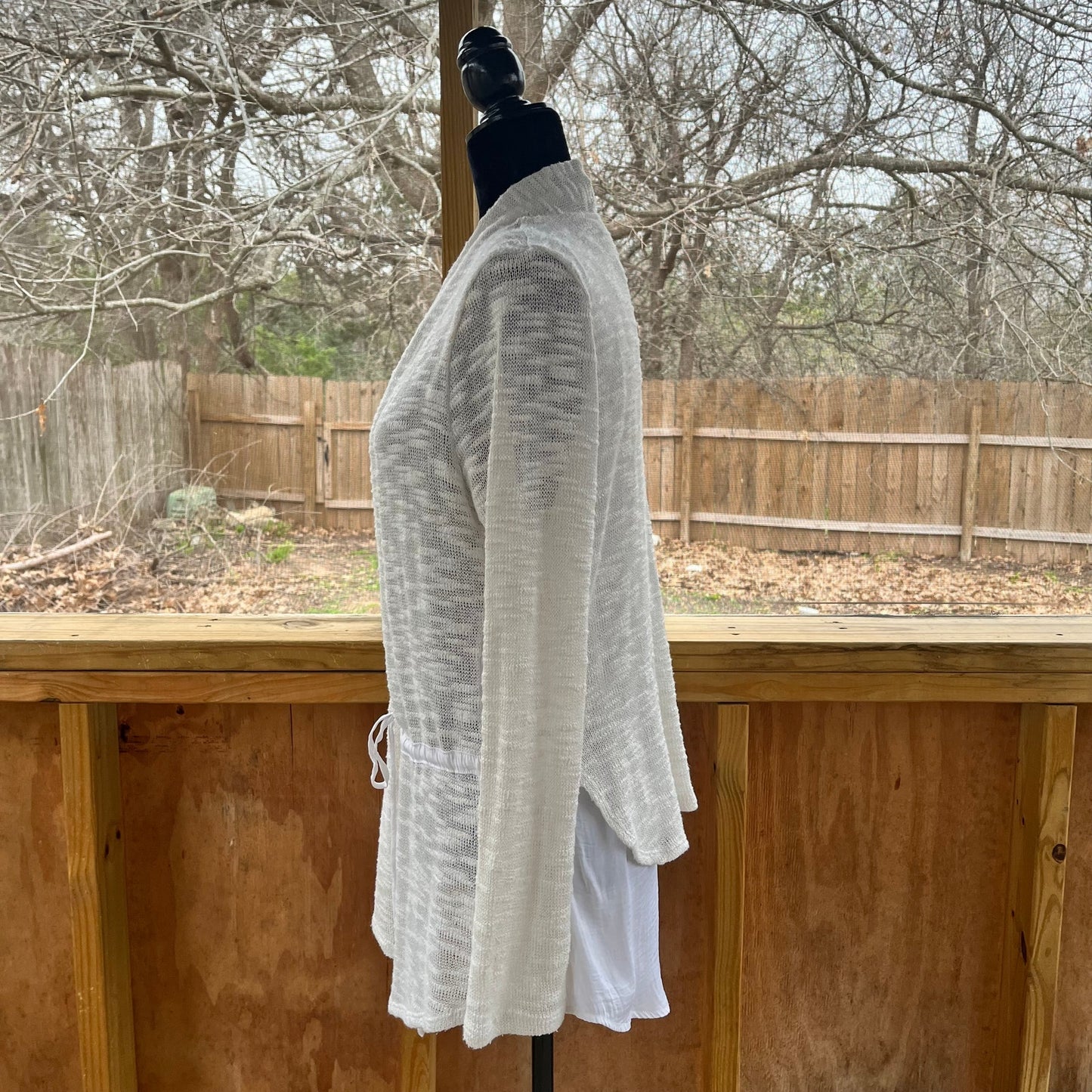 Anthropologie Dolan Contrast Anorak Cardigan Ivory Size M