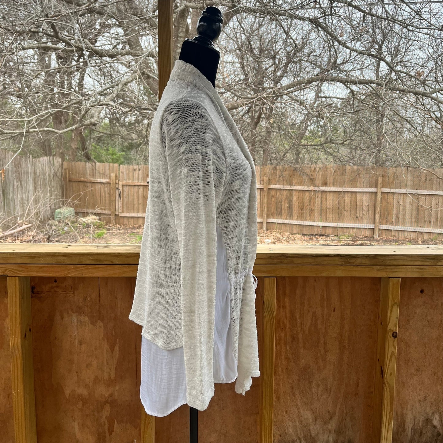 Anthropologie Dolan Contrast Anorak Cardigan Ivory Size M