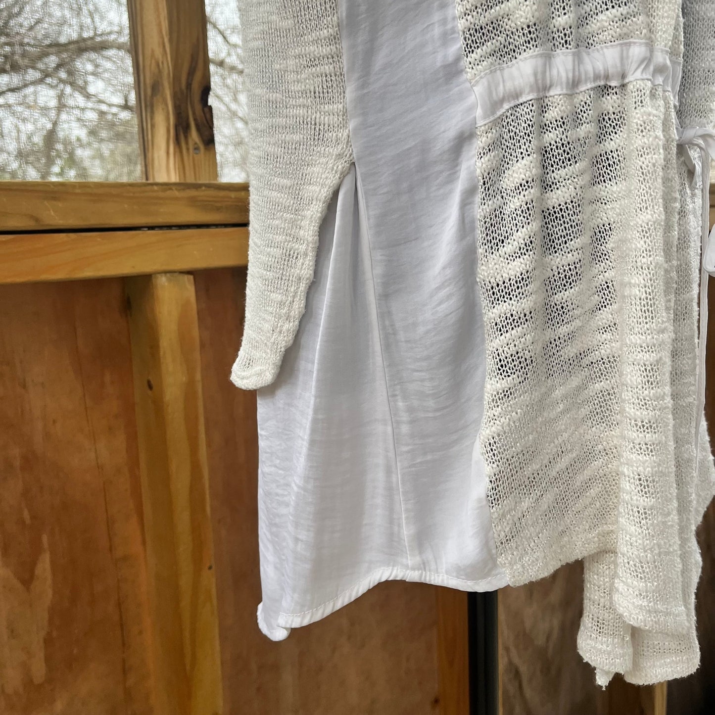 Anthropologie Dolan Contrast Anorak Cardigan Ivory Size M