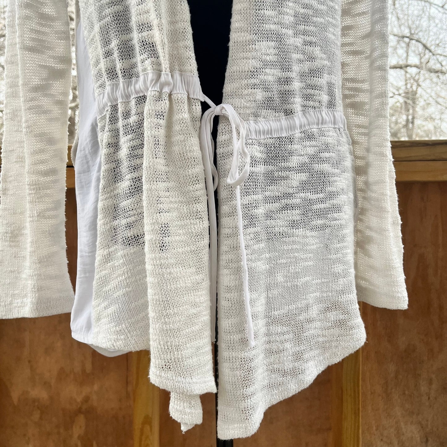 Anthropologie Dolan Contrast Anorak Cardigan Ivory Size M