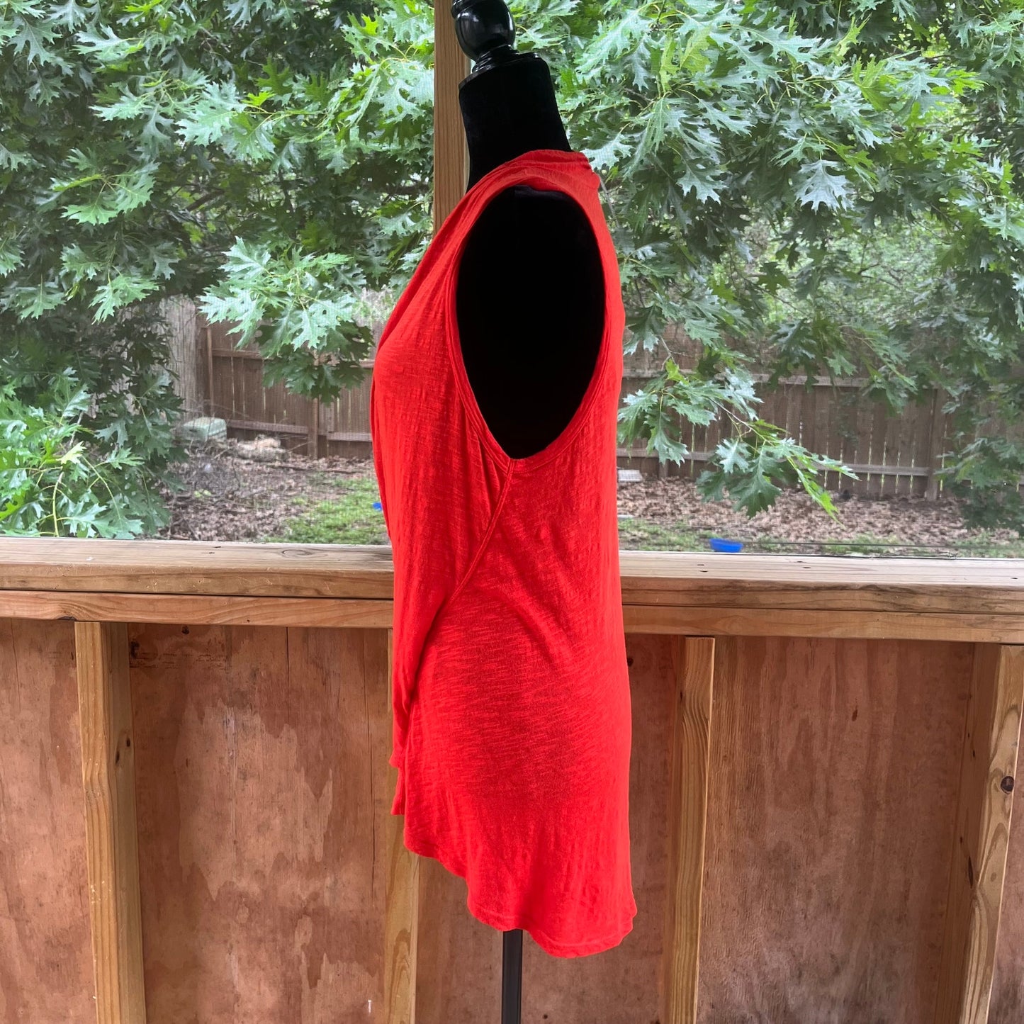 Anthropologie Left Of Center Red Sleeveless Wrap Tunic Top Size S