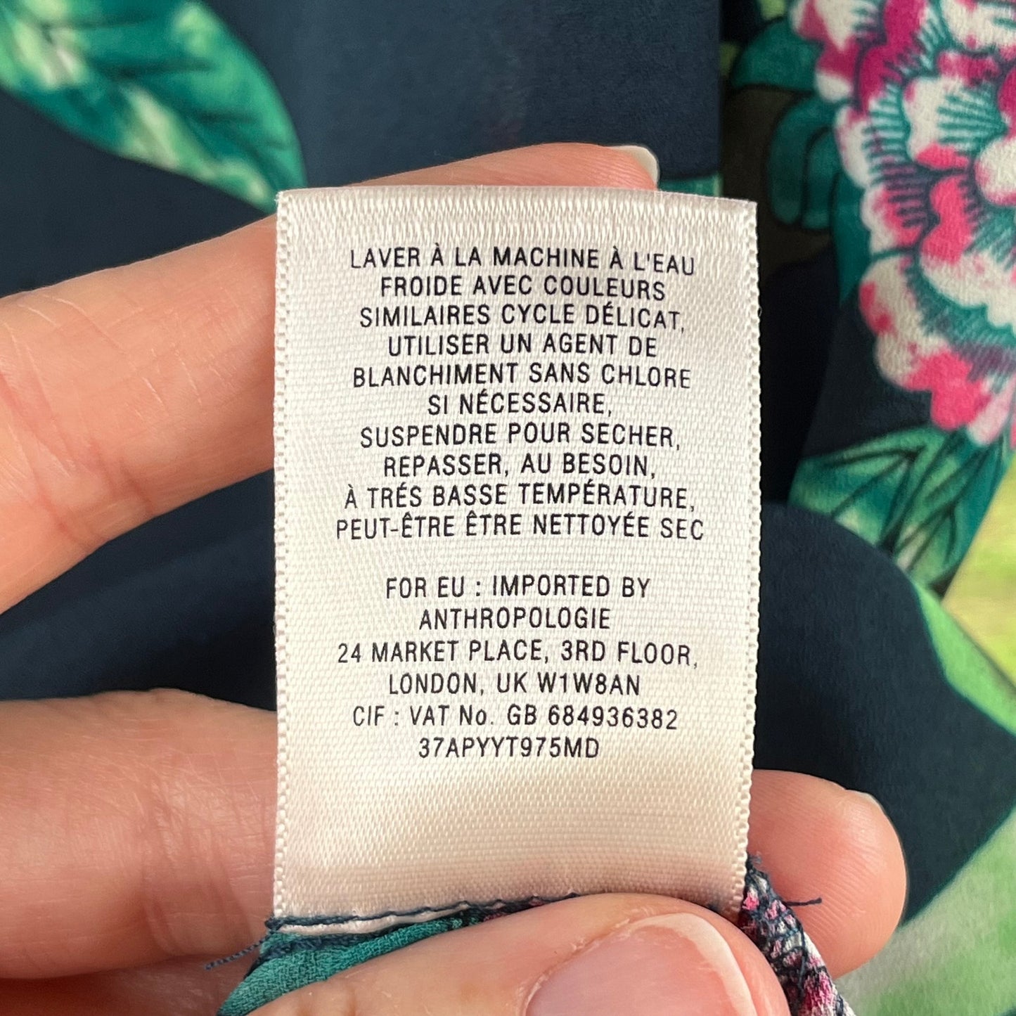 Anthropologie HD In Paris Green And Pink Floral Blouse Size 0