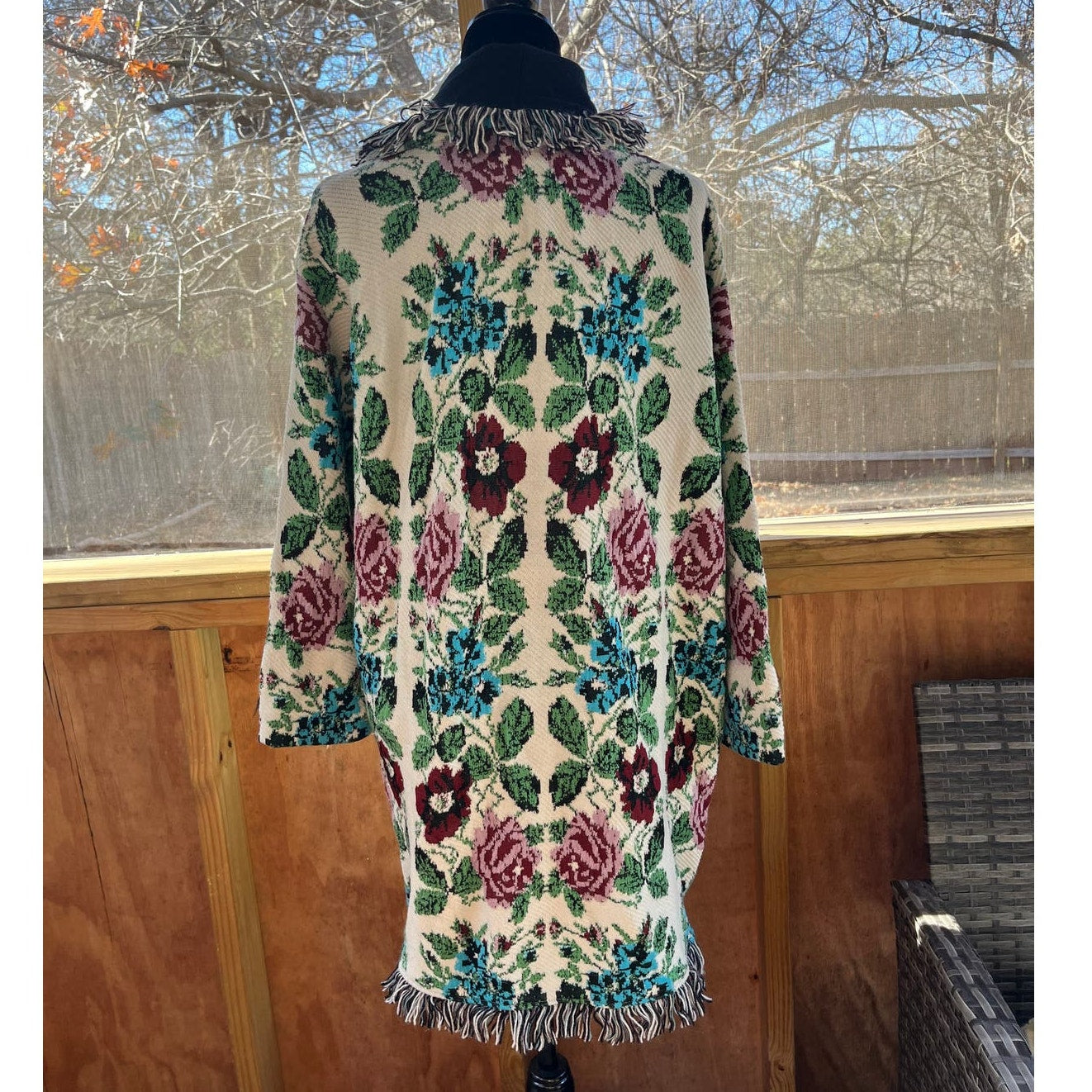 Anthropologie AldoMartins Floral Intarsia Cardigan Size XS. NEW