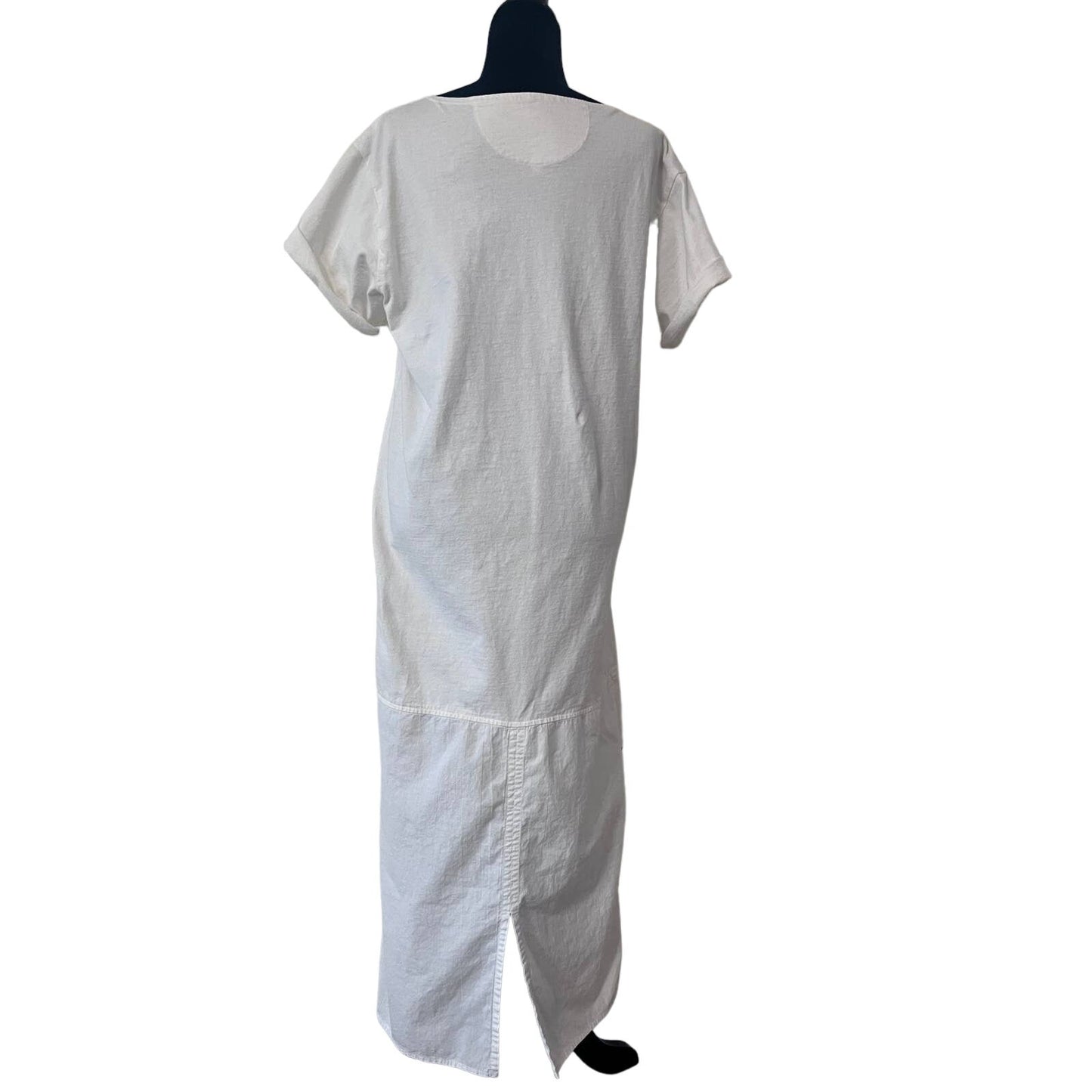 Julie Mango Vintage 90's White Vacation Theme T-Shirt Maxi Dress Size M
