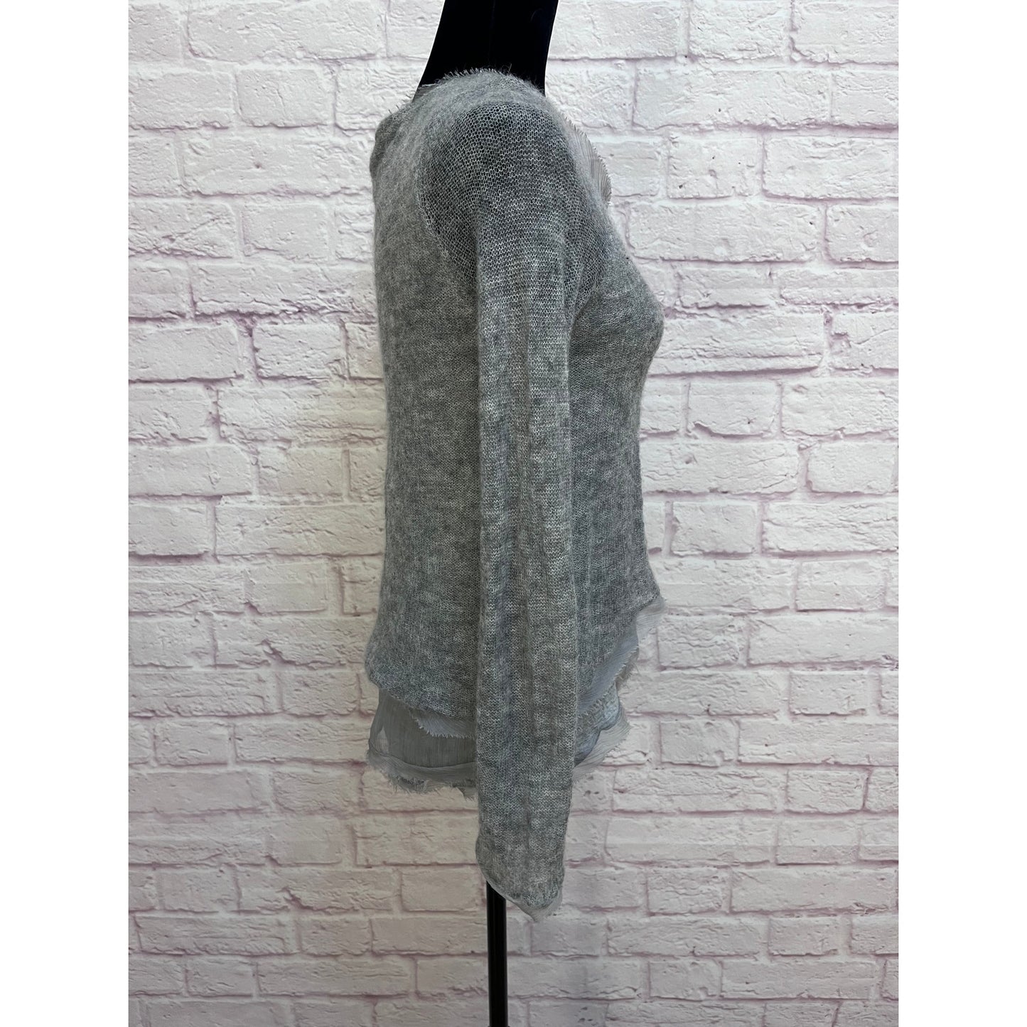 Anthropologie Knitted And Knotted Grey Alpaca Blend Sweater Size S