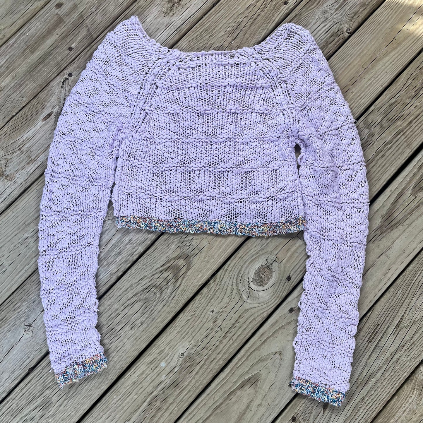 Free People West Palm Sweater In Ethereal Combo Lilac Size S