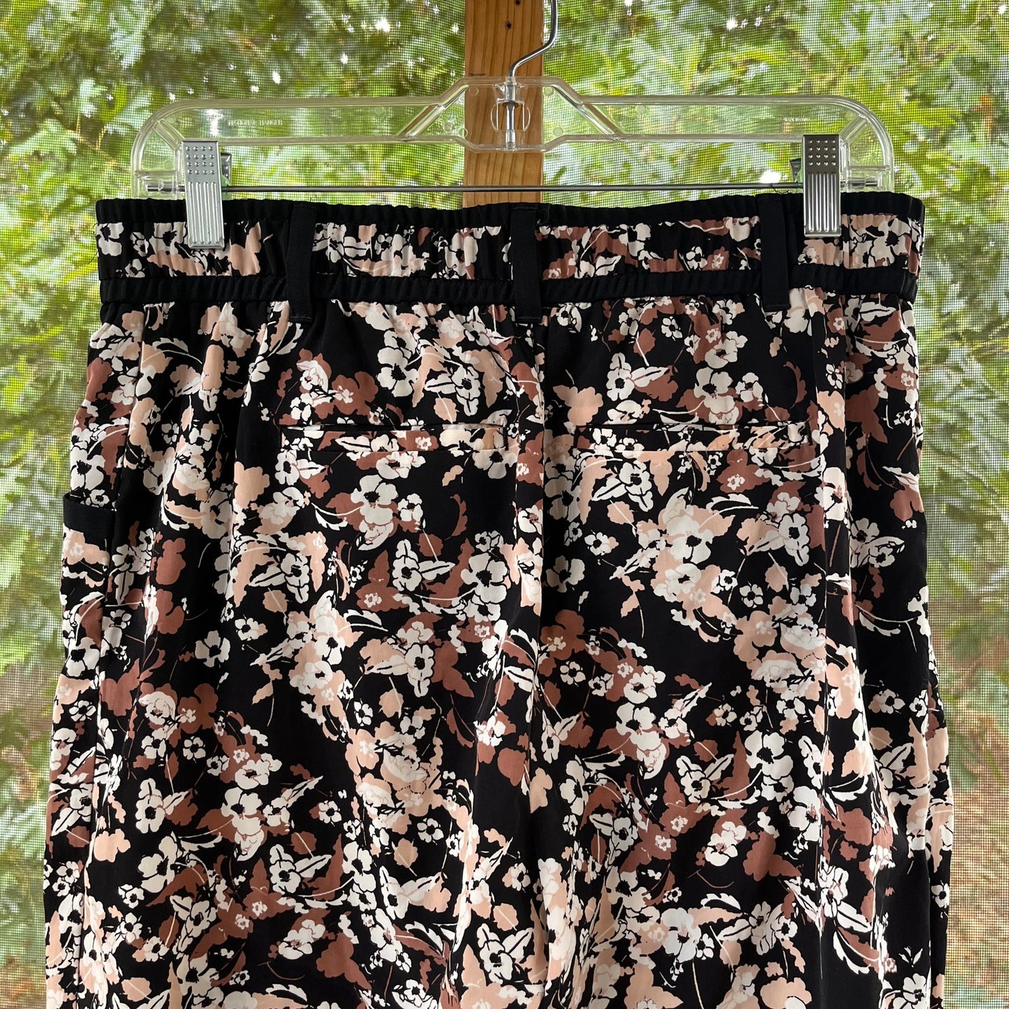 Anthropologie Cartonnier Nasella Joggers Black And Brown Floral Size 8