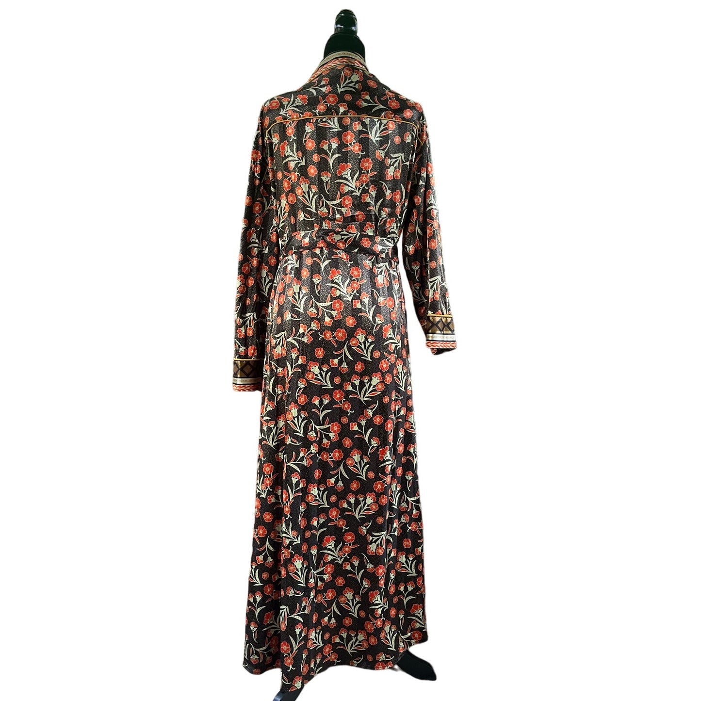 Free People Intimately Pyjama Party Black Floral Full Length Robe Size L