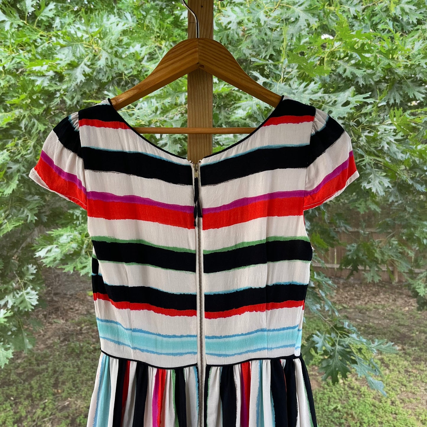 Anthropologie Maeve Peralta Stripe Dress Colorful Sheath Size 6