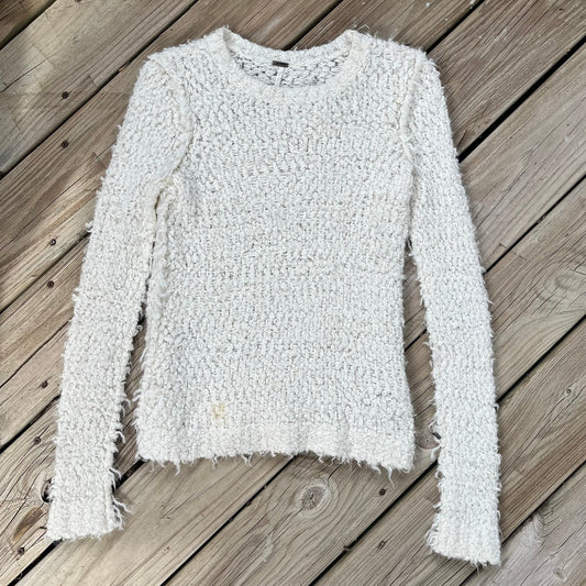 Free People September Song Pullover Sweater Ivory Size S