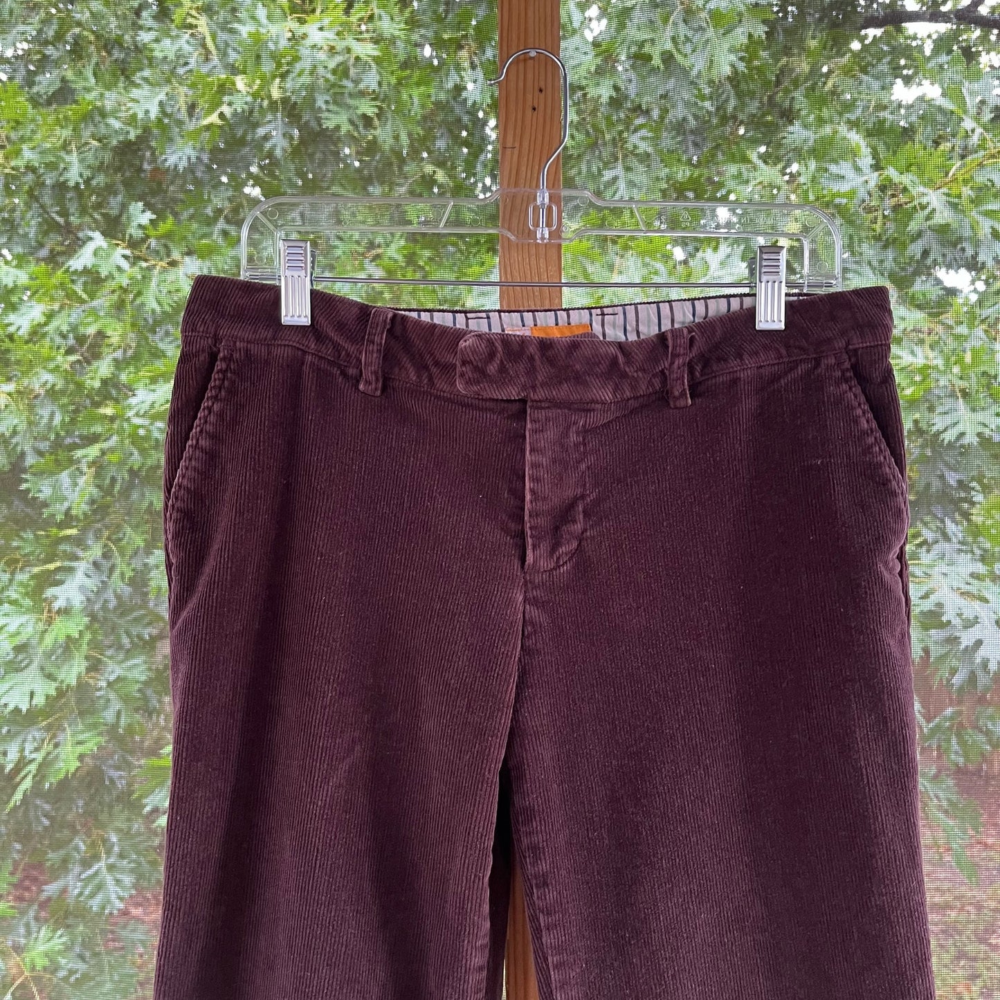 Anthropologie Tulle Women's Brown Corduroy Flare Leg Pants Size 8