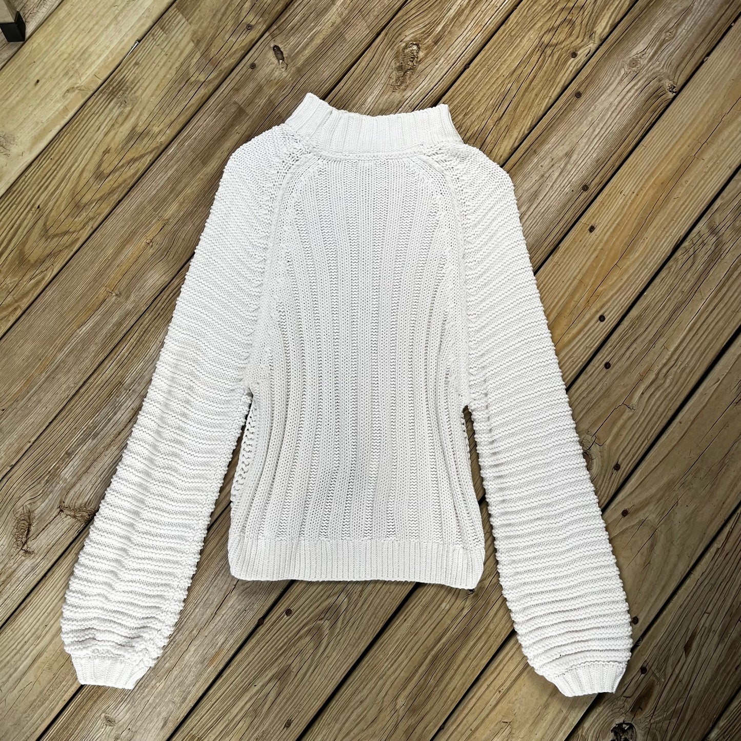 Free People Sweetheart Sweater Chunky Knit Ivory Size S