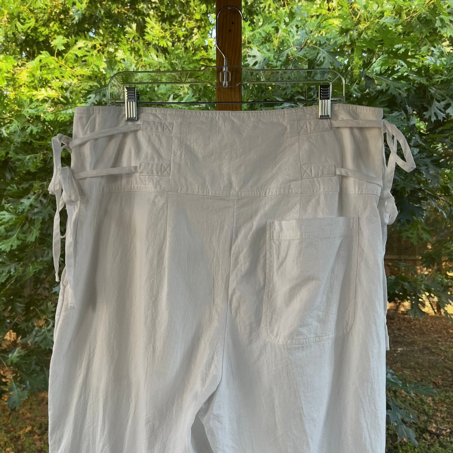 Free People Women's White Tapered Baggy Pants Size M