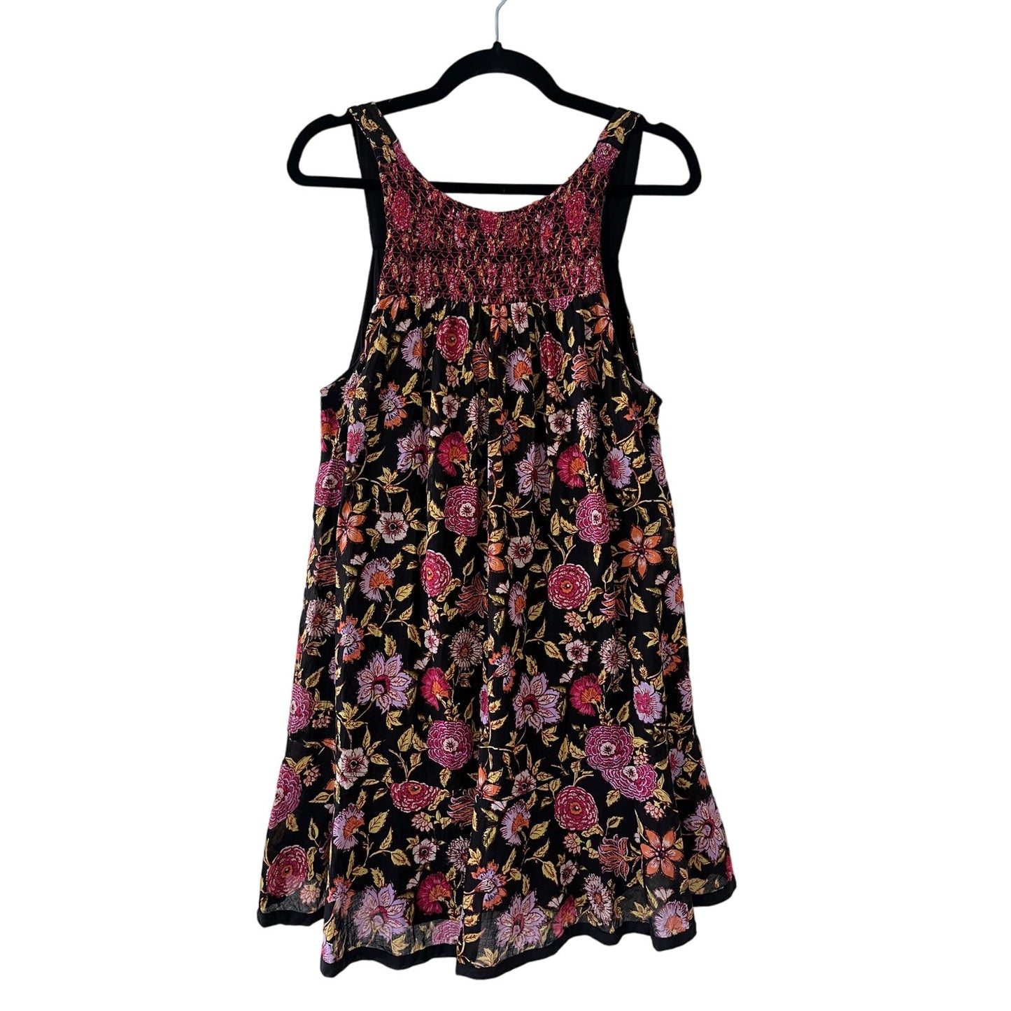 Free People Oh Baby Black And Pink Floral Mini Dress Size XS