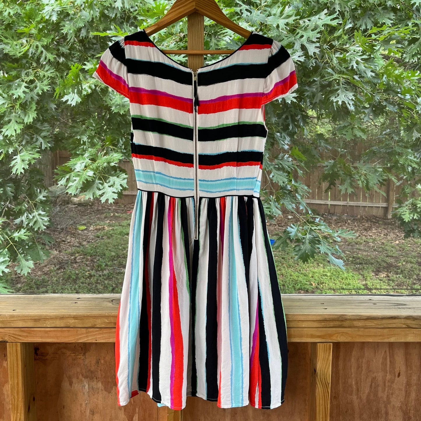 Anthropologie Maeve Peralta Stripe Dress Colorful Sheath Size 6