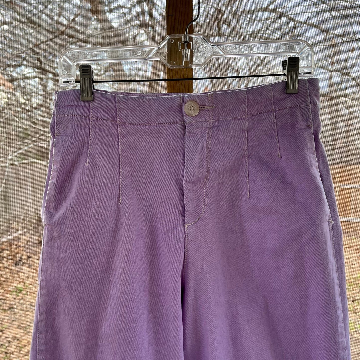 Anthropologie Pilcro Ultra High Rise Purple Cropped Wide Leg Jeans Size 29