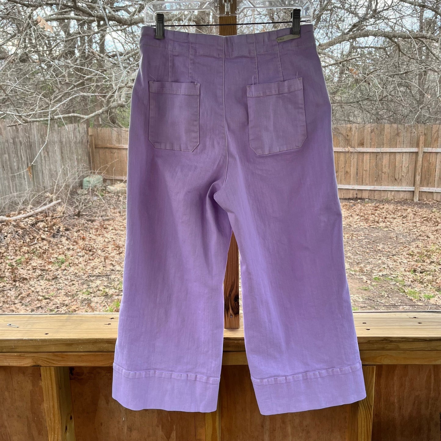 Anthropologie Pilcro Ultra High Rise Purple Cropped Wide Leg Jeans Size 29