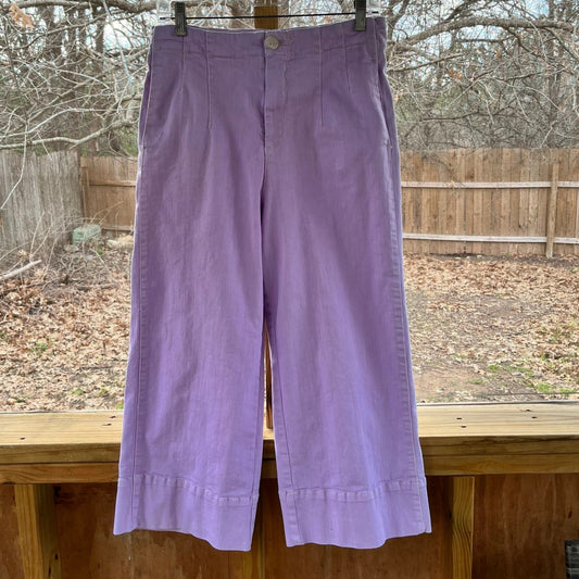 Anthropologie Pilcro Ultra High Rise Purple Cropped Wide Leg Jeans Size 29