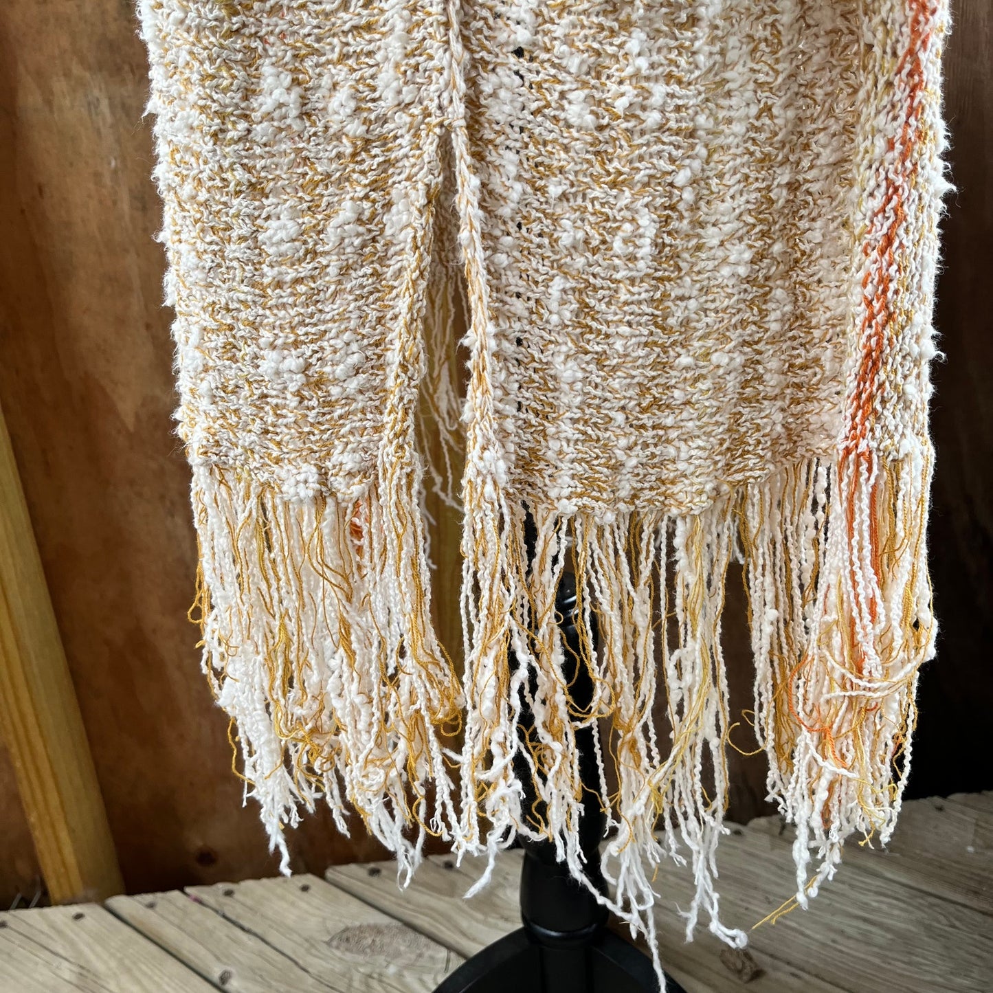 Free People Lucia Fringe Cardigan Boho White And Yellow Size XS/S