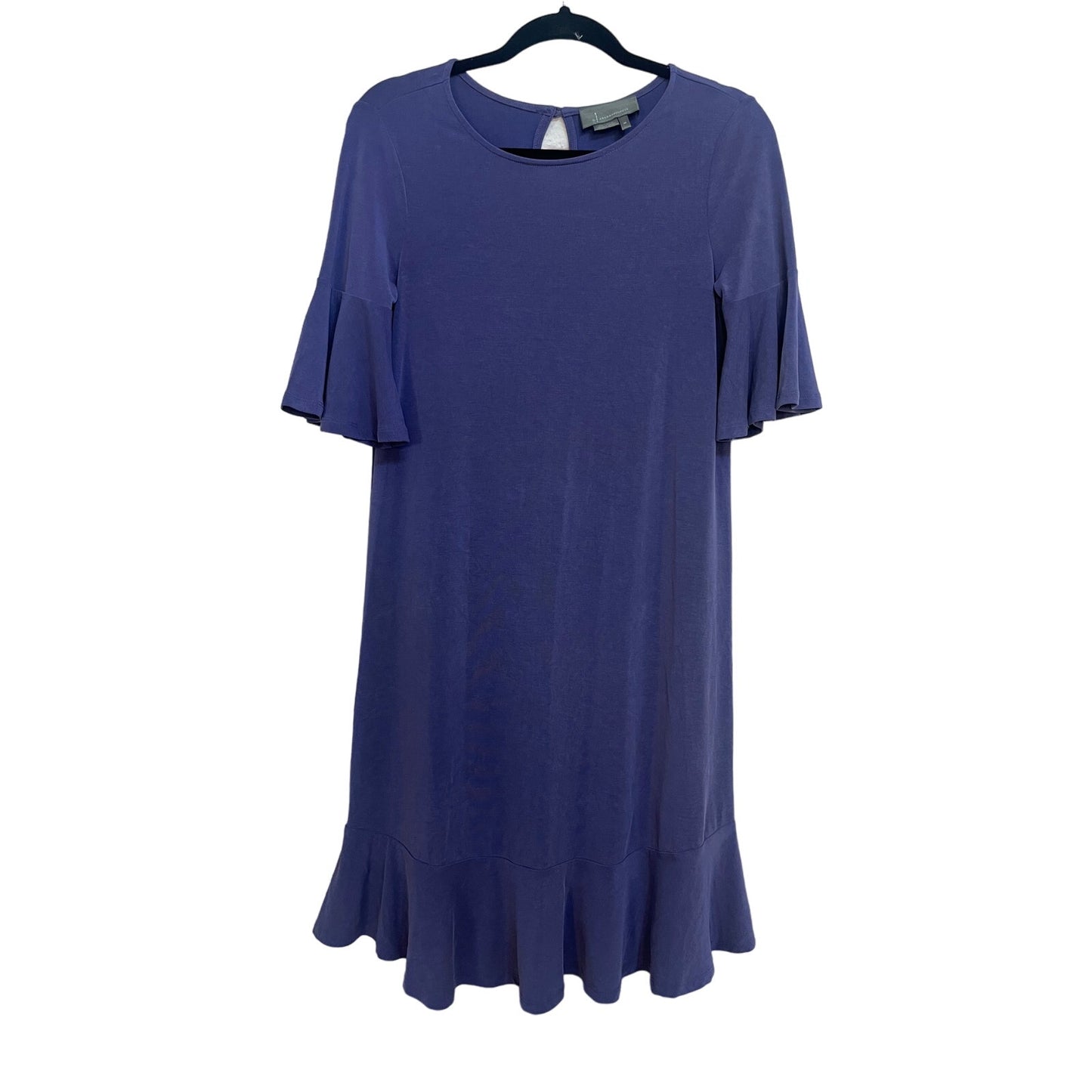 Anthropologie Blue Ruffle Hem Mini Dress Size XS