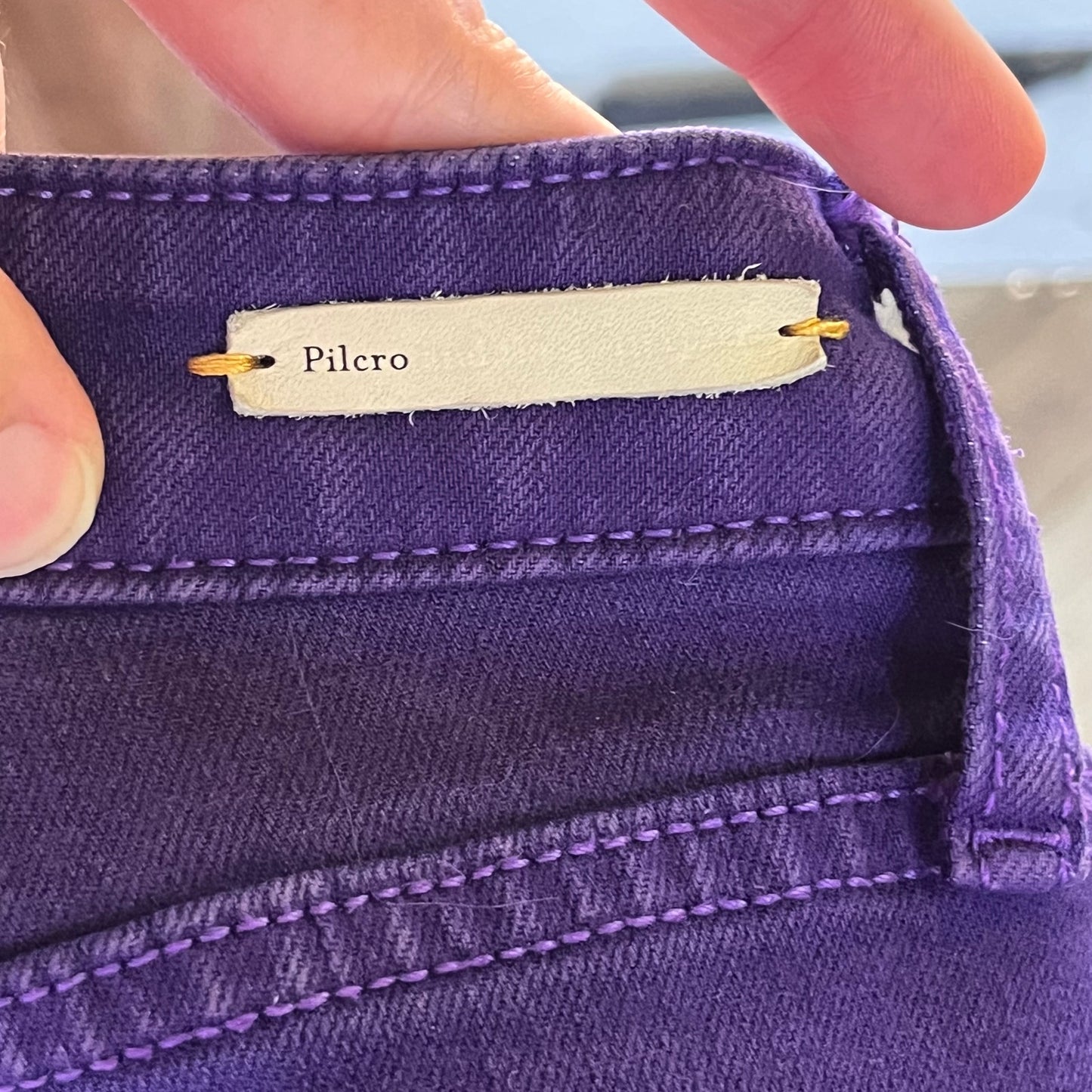 Anthropologie Pilcro And The Letterpress Purple Stet Fit Denim Shorts Size 29