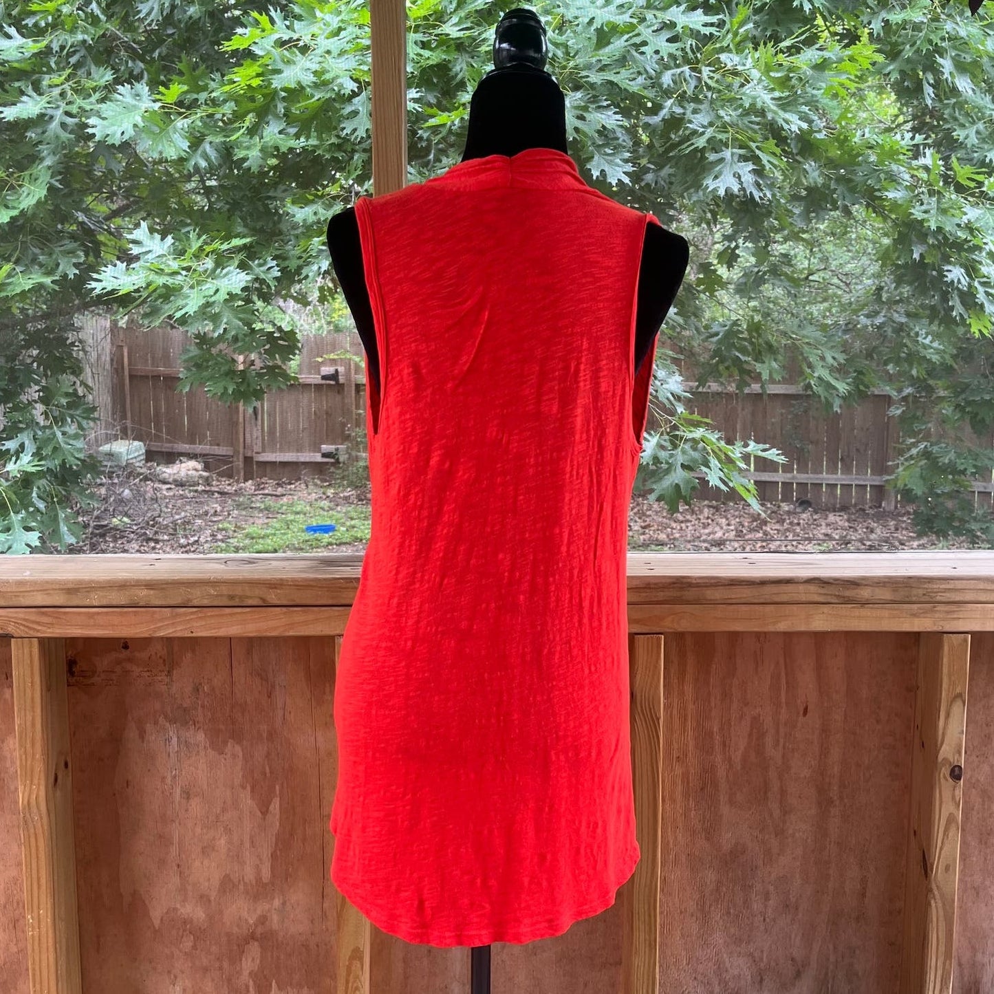 Anthropologie Left Of Center Red Sleeveless Wrap Tunic Top Size S