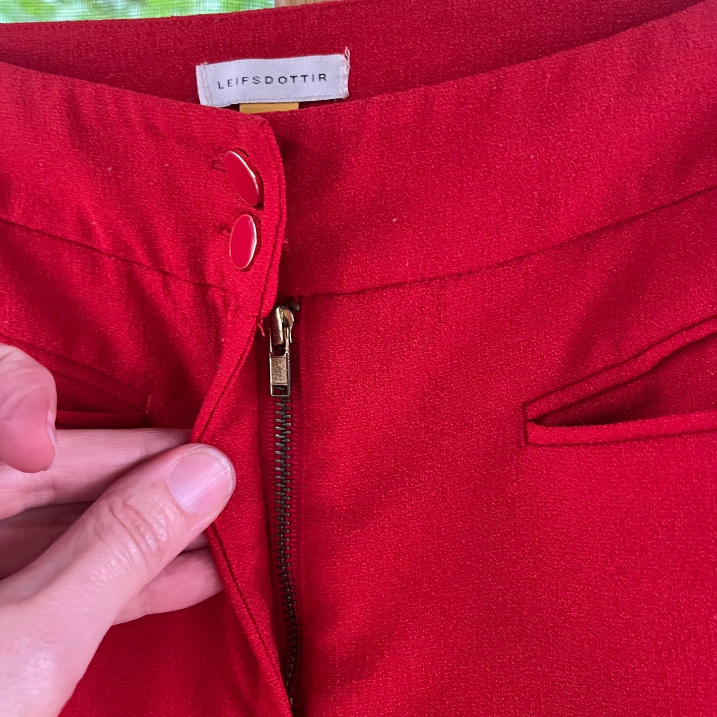 Anthropologie Leiifsdottir Red Wide Leg Trousers Size 4