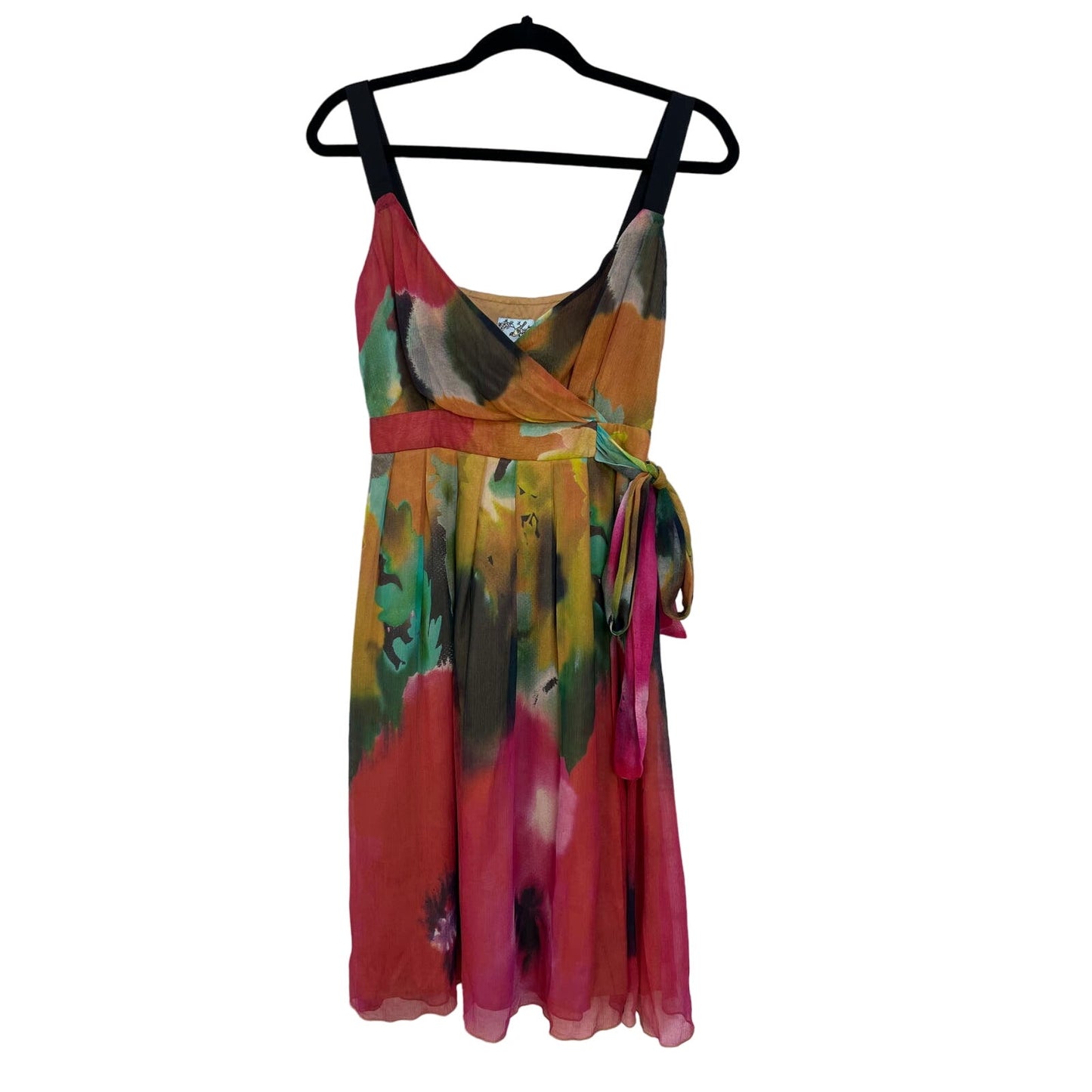 Anthropologie Tabitha Colorful 100% Silk Mini Dress Size 2