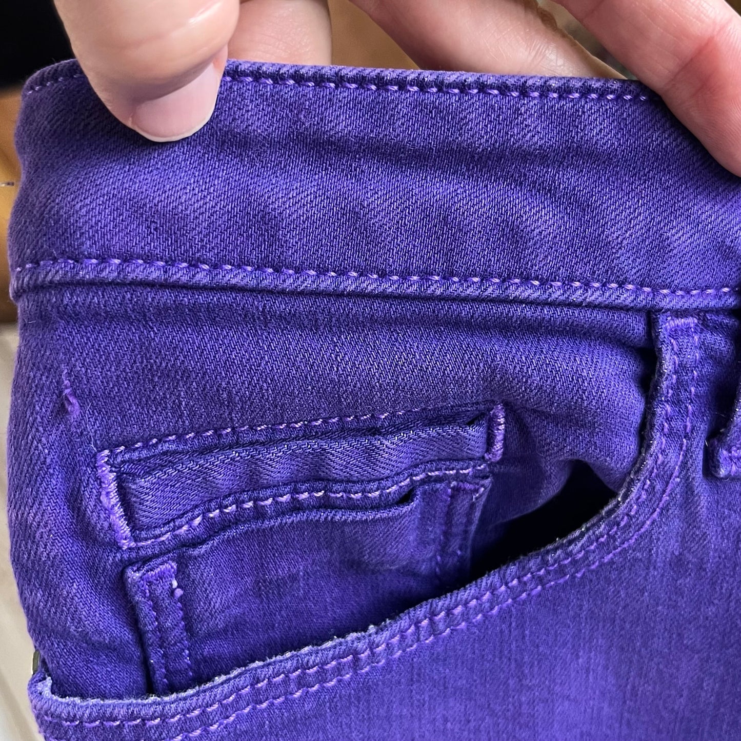 Anthropologie Pilcro And The Letterpress Purple Stet Fit Denim Shorts Size 29