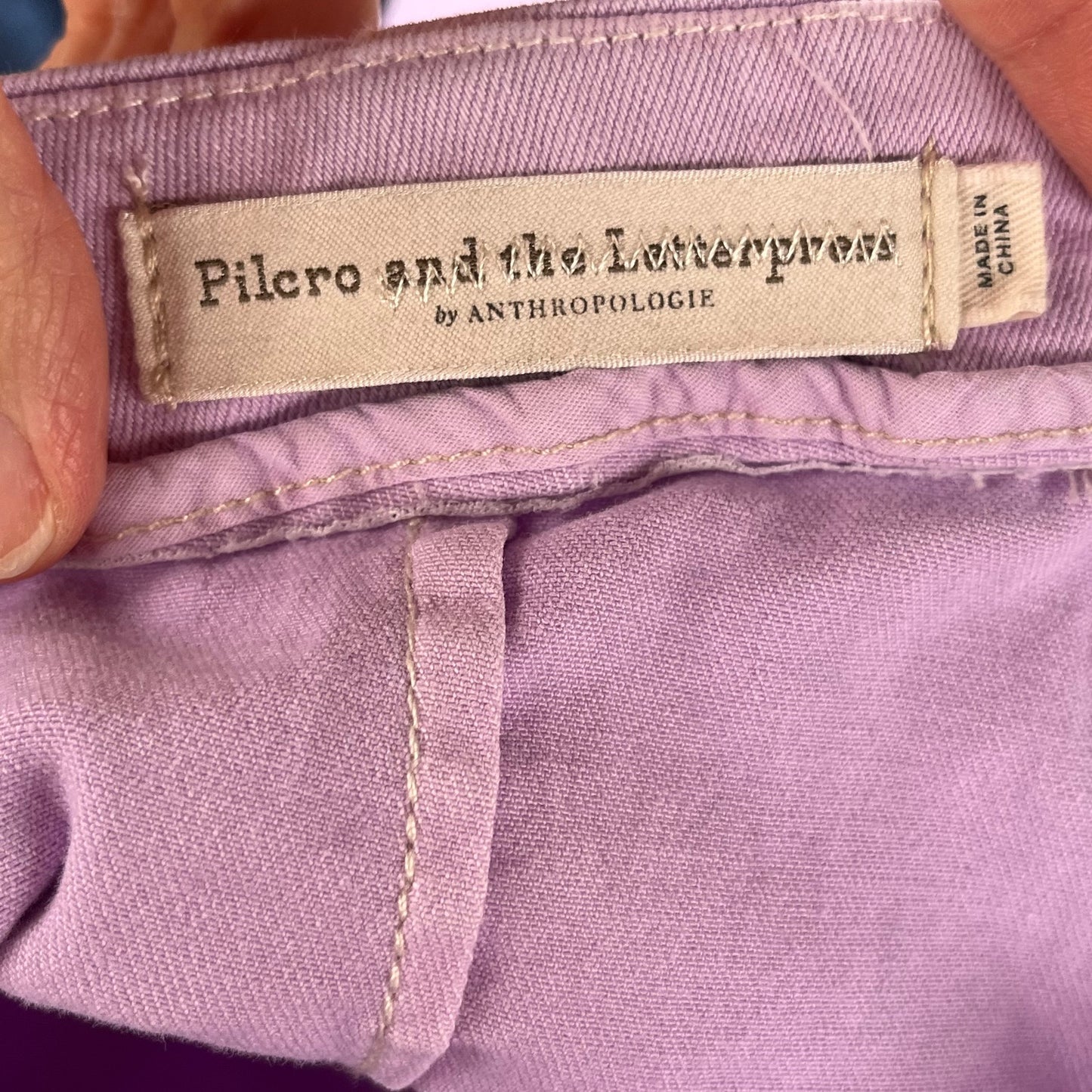 Anthropologie Pilcro Ultra High Rise Purple Cropped Wide Leg Jeans Size 29