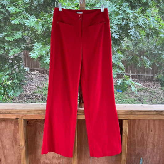 Anthropologie Leiifsdottir Red Wide Leg Trousers Size 4