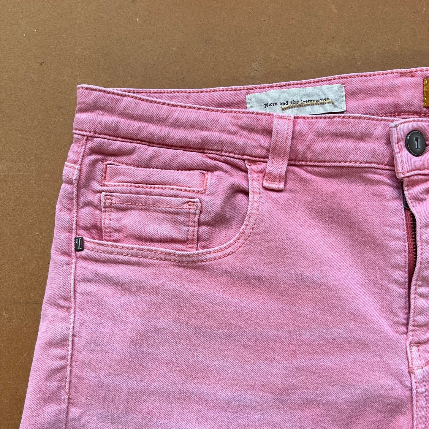 Anthropologie Pilcro And The Letterpress Pink Denim Shorts Size 32 Waist