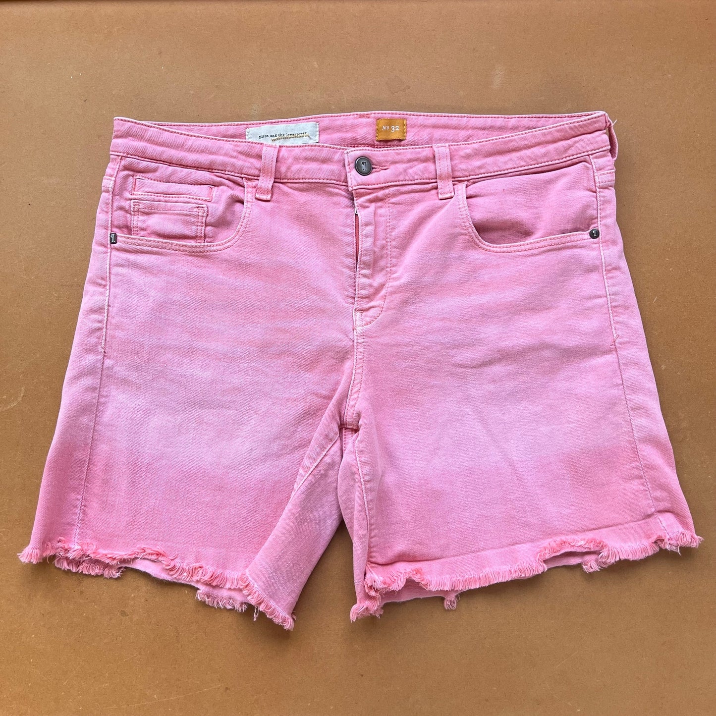 Anthropologie Pilcro And The Letterpress Pink Denim Shorts Size 32 Waist