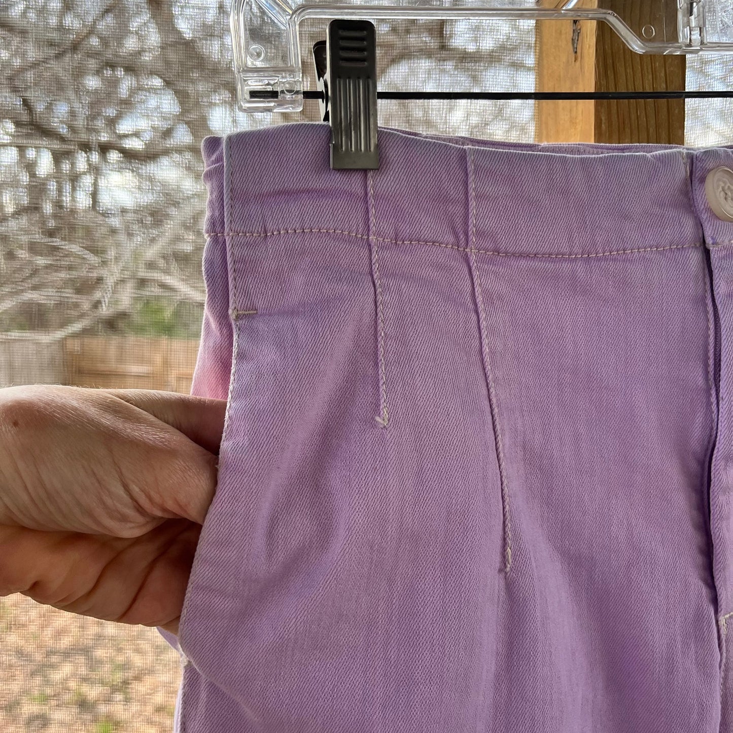 Anthropologie Pilcro Ultra High Rise Purple Cropped Wide Leg Jeans Size 29