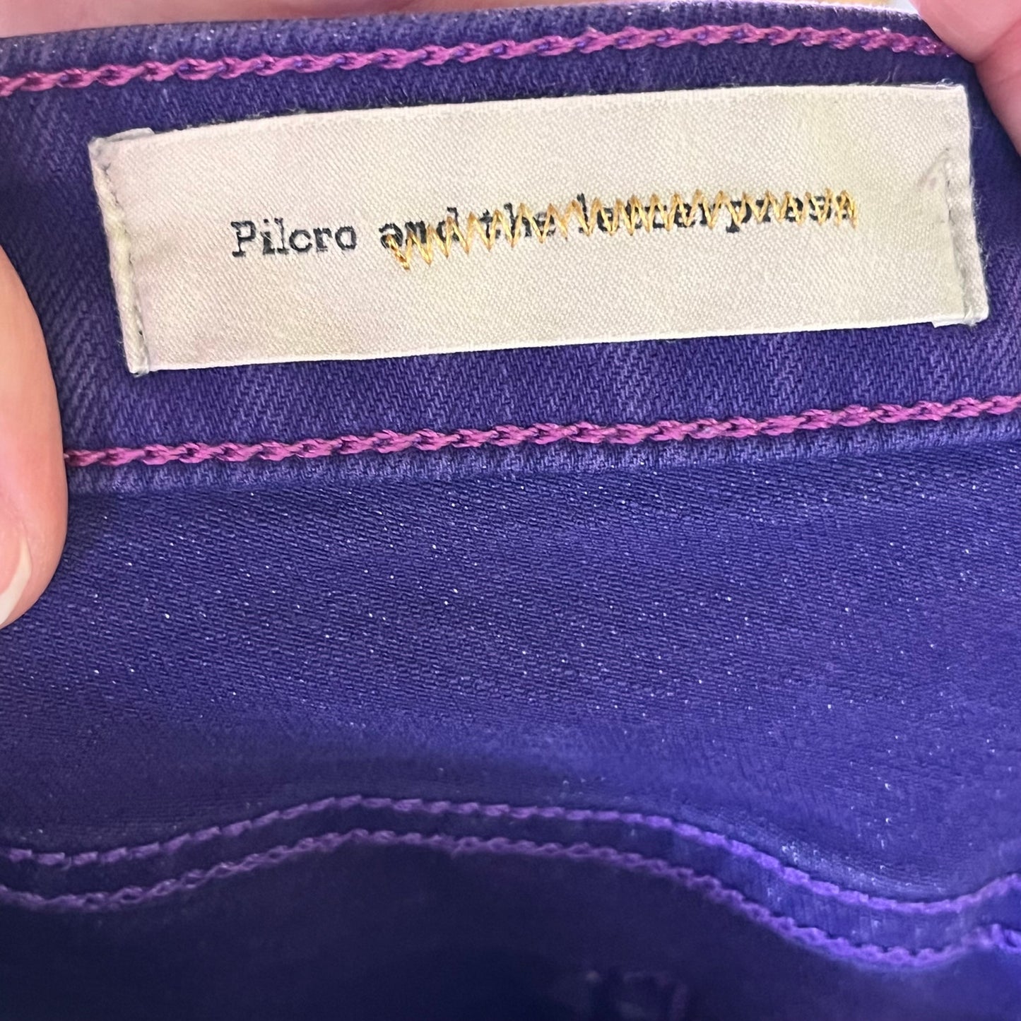 Anthropologie Pilcro And The Letterpress Purple Stet Fit Denim Shorts Size 29