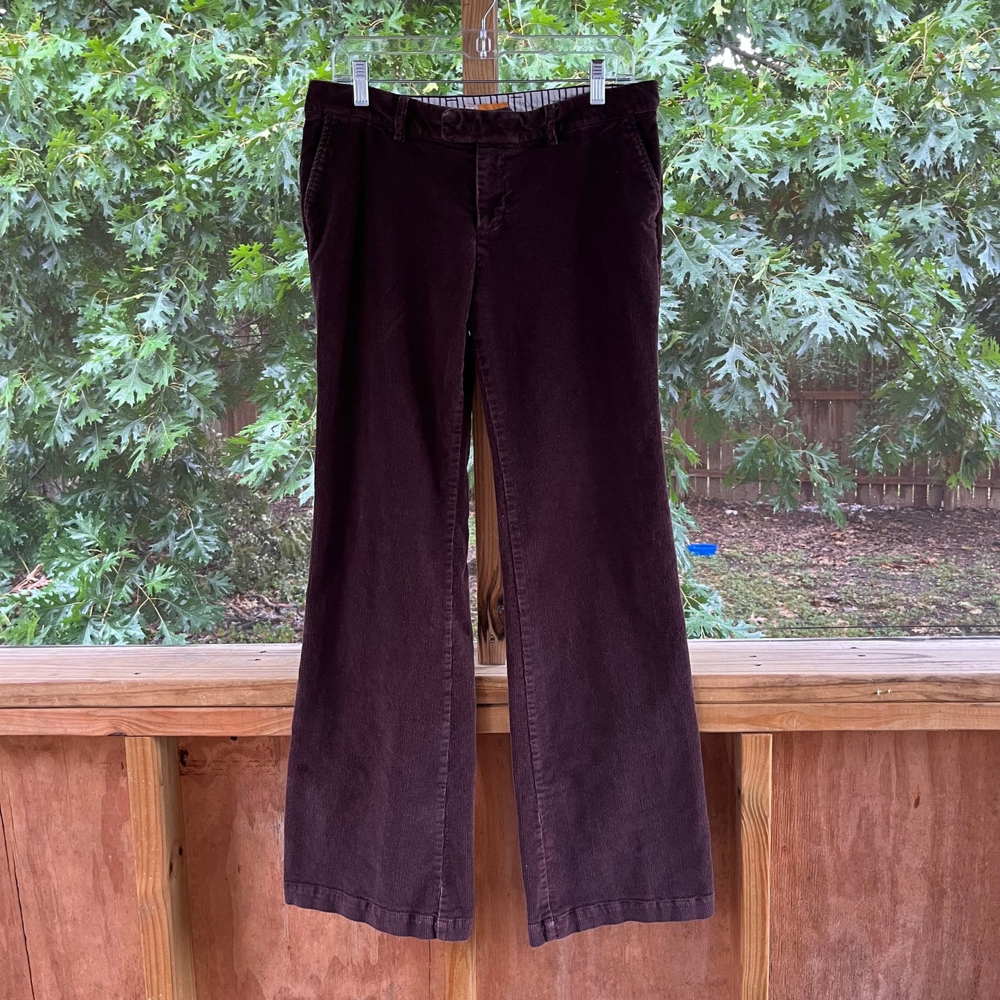 Anthropologie Tulle Women's Brown Corduroy Flare Leg Pants Size 8