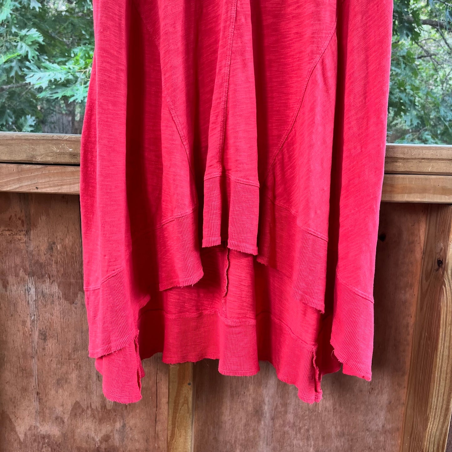 Anthropologie Left Of Center Red Tee Shirt Dress 100% Cotton Size S