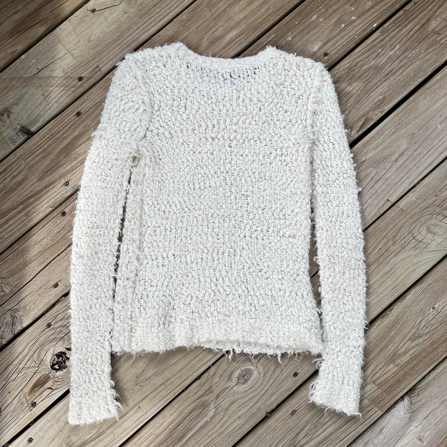 Free People September Song Pullover Sweater Ivory Size S