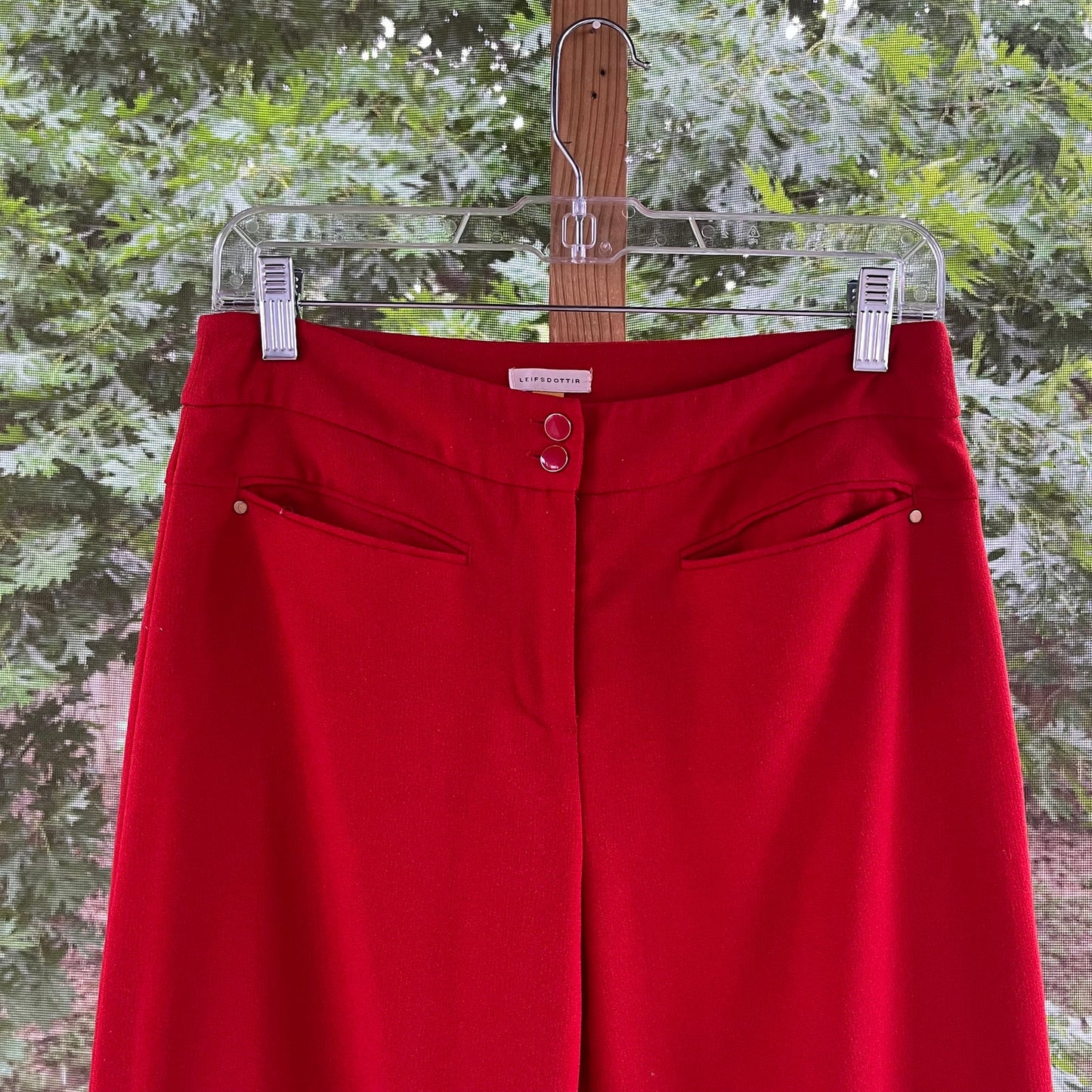 Anthropologie Leiifsdottir Red Wide Leg Trousers Size 4