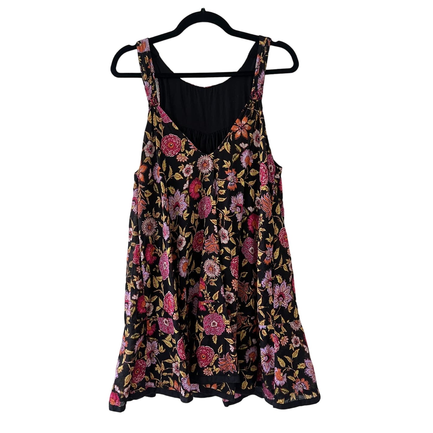 Free People Oh Baby Black And Pink Floral Mini Dress Size XS