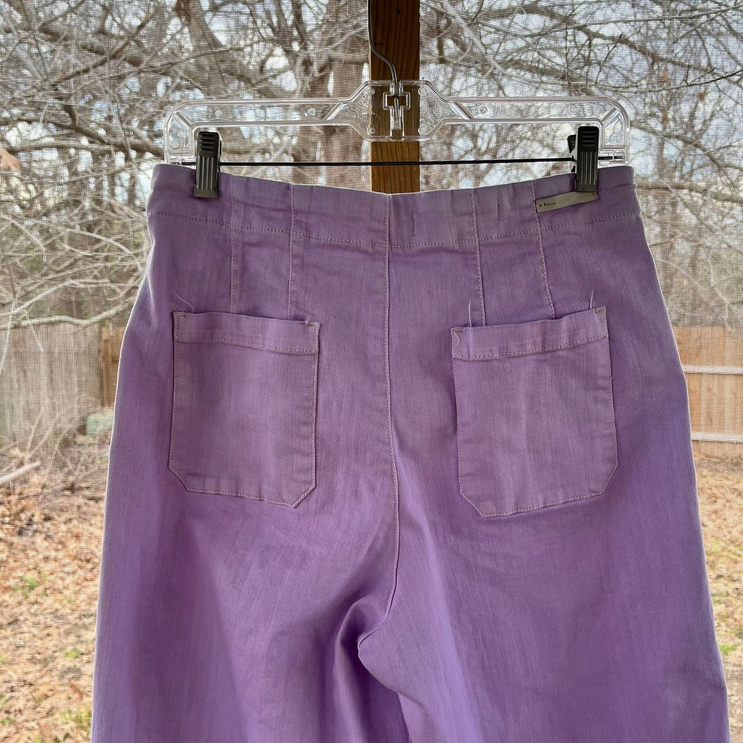 Anthropologie Pilcro Ultra High Rise Purple Cropped Wide Leg Jeans Size 29