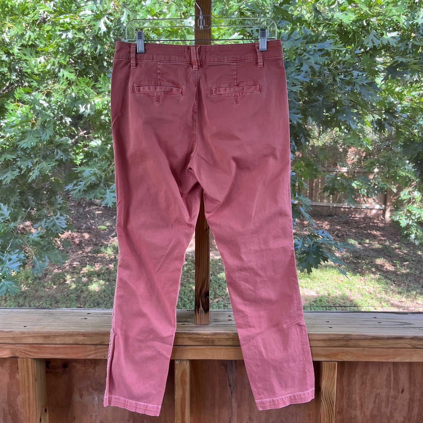 Anthropologie Relaxed Fit Striped Pink Chinos Size 27