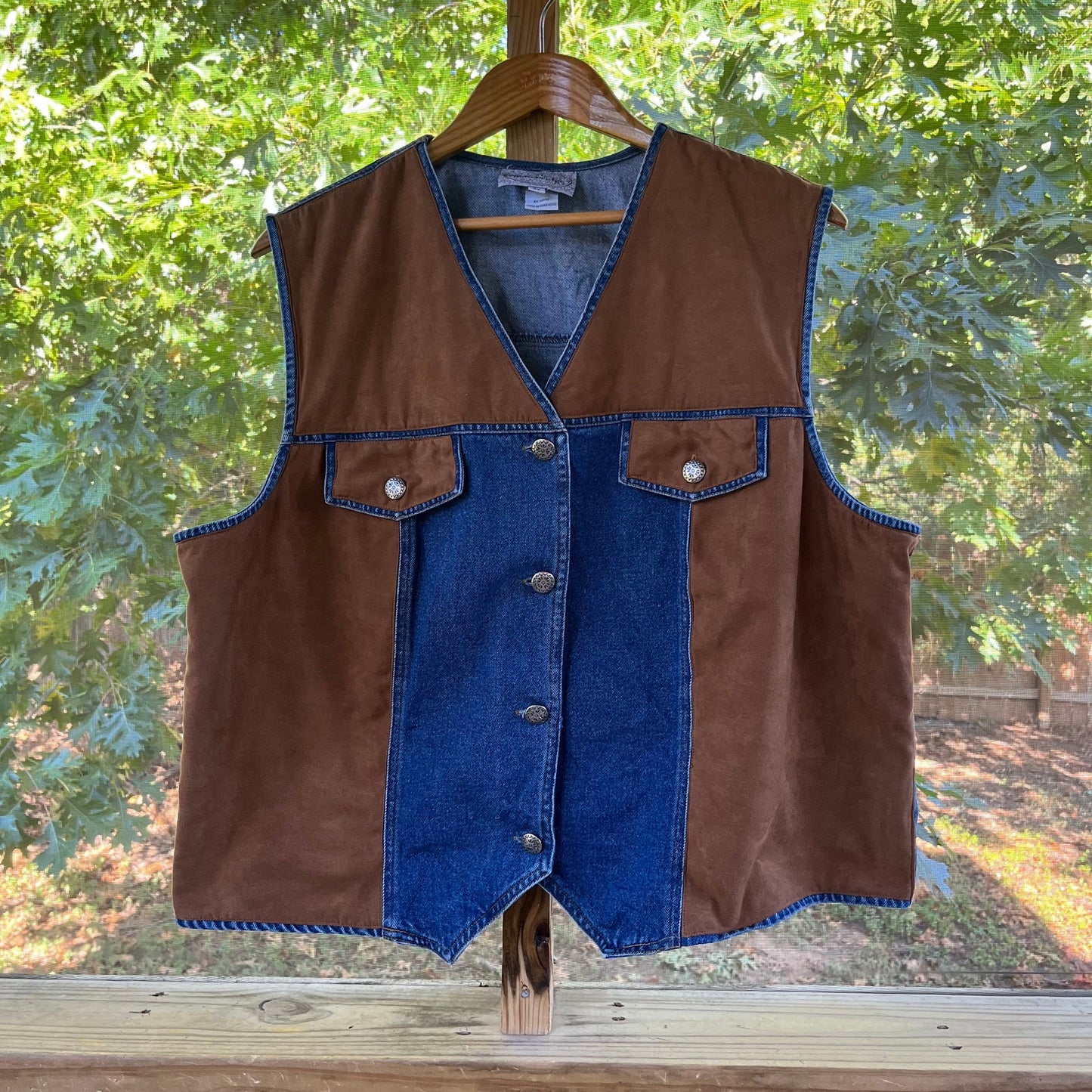 Stonebridge Women's Vintage Western Vest Denim Blend Size 2X