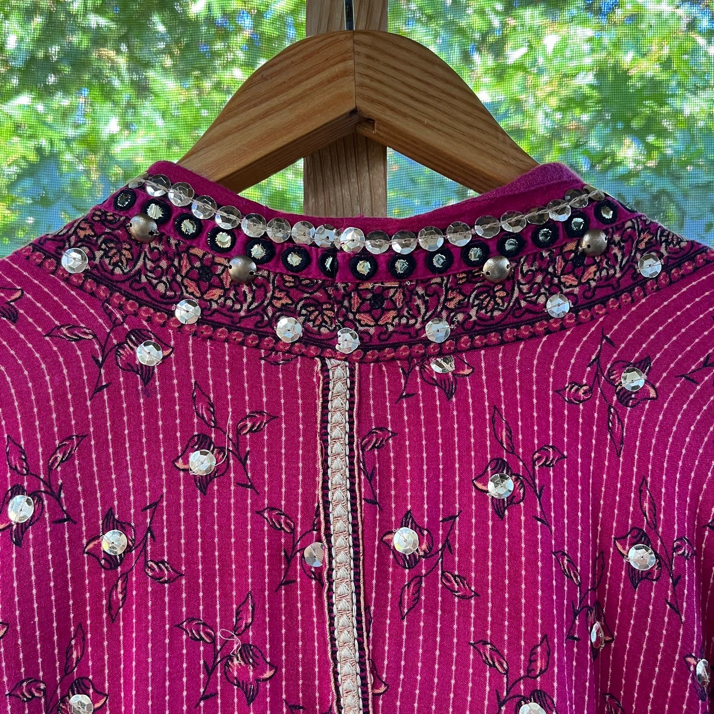 Free People Rays Of Light Kimono Jacket Raspberry Size L