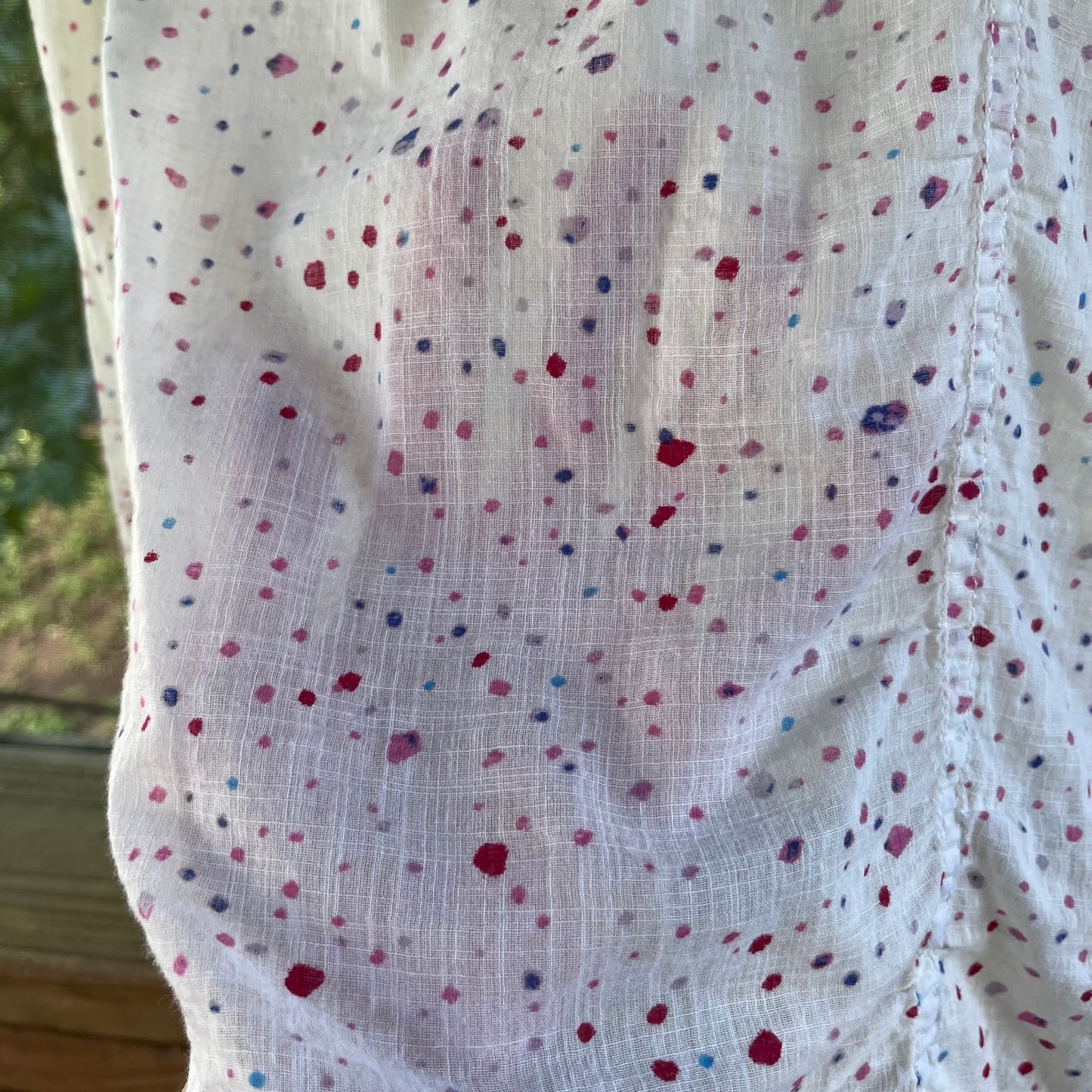 Anthropologie Meadow Rue White And Red Confetti Button Down Shirt Size 6