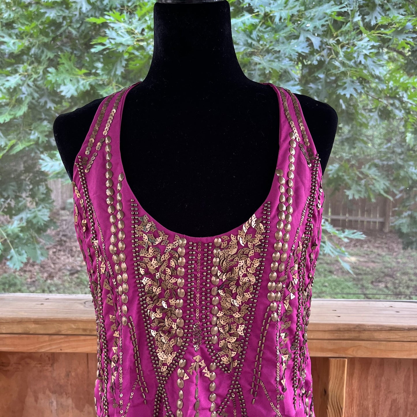 Free People Ella Embellished Mini Dress Purple And Gold Size S