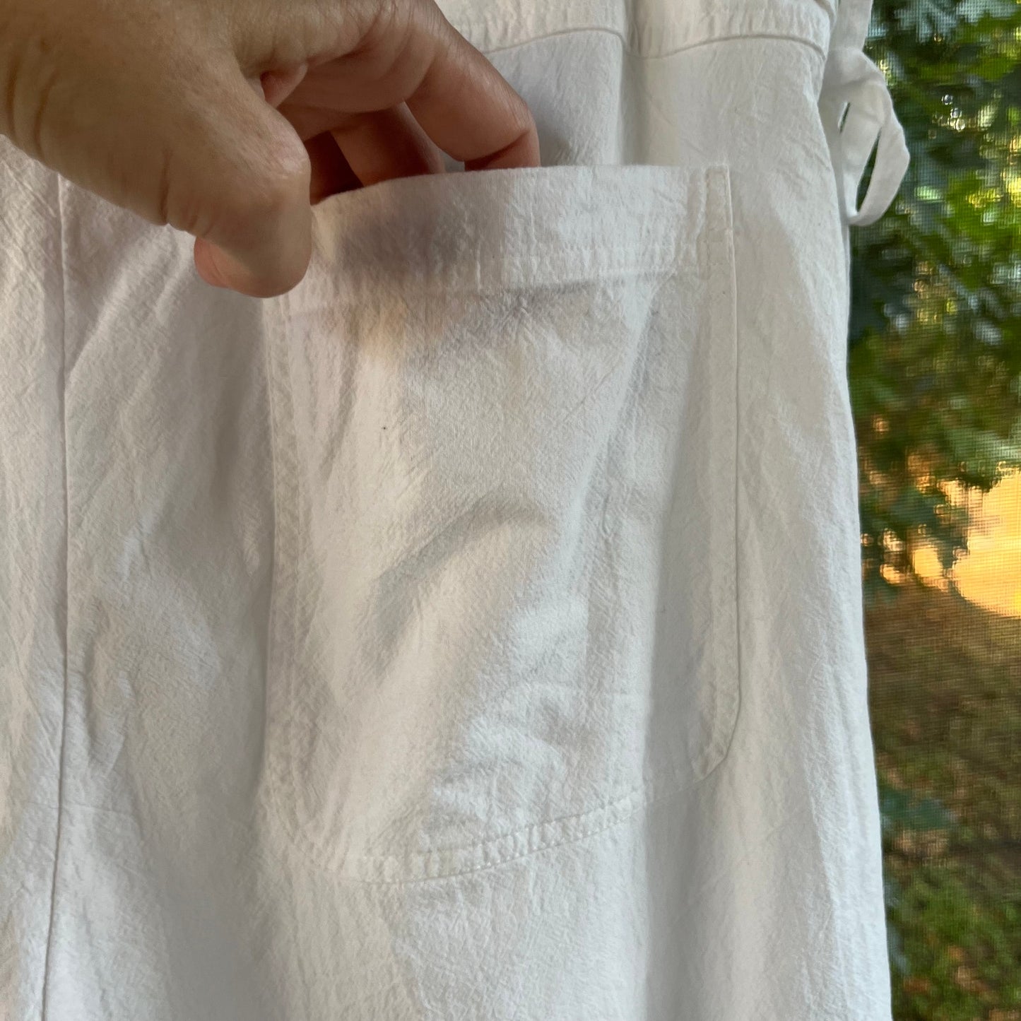 Free People Women's White Tapered Baggy Pants Size M